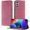 XINYEXIN Custodia per Samsung Galaxy A34 5G, Cover a Libro in Pelle PU con Blocco RFID, Slot per Carte, Supporto, Protezione Completa Antiurto - Rosso