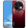 UPLAI Cover per Realme 12 5G / Realme 12X 5G, Ultra Sottile Morbido TPU Silicone Antiurto Custodia Insieme a Colore Sfumato Vetro Temperato, Moda Colorato Caso.Rosso Nero