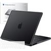 NPUOLS Cover per MacBook Pro 13 Pollici M2 M1 2023 2022 2021 2020 A2338 A2289 A2251, [Bordo in TPU flessibile + Custodia in PC rigido] Anti-rotura Case Rigido e TPU Copritastiera UE, Nero Opaca