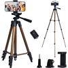 Ibeston Treppiede per telefono, IBESTON Treppiede per smartphone da 50 per iPhone, Treppiede per fotocamera portatile leggero in alluminio per piccole DSLR/Action Camera/Samsung con supporto per tele
