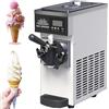DPQYJPP Gelatiera Professionale Soft Serve,Macchina Gelato Duro Commerciale,Gelato Soft 4-5 Kg/Ora,Pannello Lcd, Pulizia Automatica Preraffreddamento,Per Yogurt Caffè Snack Bar Ristorante,Silver