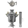 rukauf Samovar carbonella russo/turca in acciaio inox 5 litri con teiera design da 1 litro