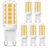 Flaspar Lampadina LED G9 3W, Equivalente 40W alogeno, 410lm, Bianco caldo 3000K, CRI 85, Risparmio energetico, Senza Sfarfallio 220-240V, Angolo a Fascio 360° per Lampadario, Non Dimmerabile, 6 Pezzi