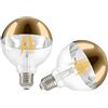 Vanpus Lampadina LED Vintage Edison E27-6W 2700K Warm White CRI>90, Mezzo Cromato, Regolazione Senza Scintillio, Ø95mm per Ambienti Accoglienti (Confezione da 2)