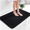 GIUSOBG Tappeto Bagno Assorbente 80 * 50cm Ultra Nero Tappeto da bagno in microfibra Lavabile in lavatrice Tappetino Doccia Assorbente per il bagno e il soggiorno,Cucina