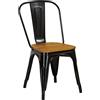 Totò Piccinni Sedia Industry in Metallo Design Industriale (1 Sedia, Wood/Nero)