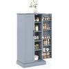 GIANTEX Credenza da cucina con 2 ante armadio da cucina moderno con 16 ripiani regolabili, dispositivo antiribaltamento per sala da pranzo, soggiorno(60 x 40 x 120 cm) (grigio)