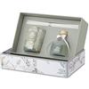 Hervit Set Profuma Ambiente Blooms Profumazione Casa Harmony 50ml in Vetro con Bastoncini e Candela Profumata 70g con Scatola Regalo - Diffusore Aroma Lunga Durata - 3 Fragranze - Profumatore Casa