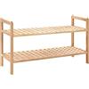 Tidyard Scarpiera in Legno Massello di Noce 69x26x40 cm,Scarpiera da Ingresso,Scaffali Portascarpe,Scarpiera Salvaspazio da Ingresso,Mobile Porta Scarpe 2 Ripiano