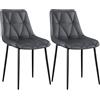 Clevich 2 Sedie da Pranzo a 200 kg, in poliuretano, gambe in metallo, stabili, confortevoli, facili da montare, 81 x 57 x 50 cm (grigio, 2 pezzi)