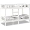 vidaXL Letto a Castello Bianco 80x200 cm in Legno Massello di Pino, struttura letto a castello, base letto a castello, mobile camera da letto