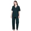 Ulla Popken gs1 data protected company 4069787000005 Pyjama, Zierpaspeln, Reverskragen, Halbarm Set Pajama, Verde Mezzanotte, 58-60 Donna