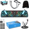 XUZA Tavola per flessioni con corda per saltare e fascia di resistenza con manici, set da palestra per la casa, combinazione di pedane, borsa, fasce di resistenza e guida all'allenamento per