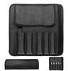 mongtsamz Borsa Porta Coltelli da Chef, Portatile Borsa Coltelli Chef con 5 Scomparti Impermeabile Rotolo Portacoltelli con Maniglia per Escursioni e Campeggio, 1 Pezzi, Nero