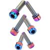 BORDSTRACT Bulloni Stelo Bicicletta, 6 Pezzi M5x20mm Viti di Fissaggio in Lega di Titanio Colore Abbagliante con Guarnizioni per Mountain Bike Pinza Freno a Disco Biciclette Accessori per Equitazione MTB