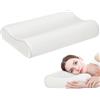 HOMCOM Cuscino Cervicale in Memory Foam a Rimbalzo Rapido con Copertura Rimovibile e Lavabile, Cuscino Memory a Doppia Altezza, 60x40x10/12 cm, Bianco Crema