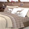 ITALYSWEETHOME COMPLETO LENZUOLO 100% COTONE TARTAN SCOZZESE CERVO PENSIERI DELICATI MADE IN ITALY (Singolo, Beige)