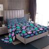 Homewish Set di biancheria da letto matrimoniale per ragazzi, ragazze e bambini, motivo cielo stellato, blu sfumato, viola, verde, cielo stellato, zucca, Halloween, stelle, galassia, decorazione per Halloween,