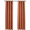 vidaXL 2X Tende Oscuranti con Anelli Classici Eleganti Moderne Tendaggi Casa Rivestimento Finestre Privacy in Metallo Ruggine 140x245 cm