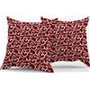 HOME ZEN HOUSEHOLD LINEN COPPIA COPRICUSCINI 2 PEZZI FEDERE FODERE CUSCINO QUADRATI COTONE SHABBY CHIC STAMPATI (DISEGNO IVY COLORE BORDEAUX, 2 PEZZI 60X60 CM)