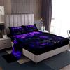 Loussiesd Set di biancheria da letto misura matrimoniale per ragazzi con motivo leopardato nero pantera ghepardo fuoco blu animali selvatici con 1 lenzuolo piano +1 lenzuolo con angoli + 1 federa per letto sin