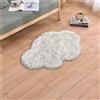 Treer Morbido Tappeto Salotto Pelo Corto Moderno Forma di Nuvola Tappeti per Soggiorno Anti Scivolo Tappeti per Interni Tappeti,Adatto per Divano Camera da Letto Home Decor (60x120cm,Bianco Grigio)