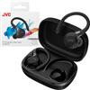 JVC HA-EC75T-B True Wireless Sport Earbuds con ganci regolabili, ANC, Modalità Ambient, IP57 impermeabili, 40h autonomia, EQ via app, bassa latenza e microfono integrato - Nero