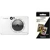 Canon fotocamera istantanea Zoemini S2 bianco perla + carta fotografica ZINK 20 fogli