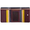 DUDU Portafoglio donna piccolo RFID in pelle multicolore Colorful Burgundy