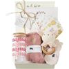 WOODEN TEETHER Set regalo da 7 pezzi per mamma e bambino, regalo per bambini e bambine, con biglietto della mamma, sonaglia, bicchiere con cannuccia, calze, biglietto di auguri, set neonato per baby