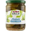 Sacla Saclà, Cetrioli Gurken in Agrodolce, Cetrioli Croccanti e Speziati, Ideali per Aperitivi, Vaso Vetro, 530g (290g sgocciolato), Confezione da 6 pezzi