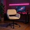 FurnitureR Sedia da gioco beige, design moderno, materiale ciniglia, altezza regolabile, comoda sedia da ufficio e da lavoro