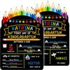 AUOQZ Cartello per il primo giorno di scuola, a forma di matita, riutilizzabile, con scritta in inglese My First and Last Day at School, idea regalo su entrambi i lati (30 x 20 cm)