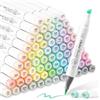 Ohuhu Pennarelli Colore 96 Pastello Pennello & Scalpello per Colore | Toni Pastello Perfetti per Arte Estetica Bullet Journals & Calligrafia Facile Sfumatura Non Sbava - Honolulu