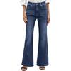 heekpek Jeans Baggy Donna Pantaloni Vita Alta Wide Leg Flared Jeans Elastico a Zampa Pantaloni Larghi, Blu Chiaro, L