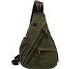ZenMaarket Borsa a tracolla in tela piccolo zaino a tracolla per uomo e donna zaino casual a spalla adatto per escursioni e viaggi in bicicletta, verde militare