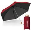 Le Monde du Parapluie Ombrello pieghevole da donna a 5 strati, ultra leggero e compatto, da viaggio, tasca, antivento, protezione UV UPF 50+, protezione UV e UV, colore rosso