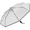 Le Monde du Parapluie - Ombrello pieghevole trasparente automatico - antivento - 8 stecche in fibra di vetro - solido - trasparente