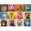 AveJoys Puzzle per adulti, 1000 pezzi, dodici simpatici animali, 70 x 50 cm, puzzle per adulti, gioco educativo, 1000 pezzi