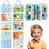Nicubaby Busy Board Giochi Montessori per Bambini dai 2 ai 7 Anni, Tavola Sensoriale per Sviluppo Motorio e Cognitivo, Chiudibile a Valigetta (Celeste)