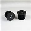 ajile Tappo Tondo di Plastica NERO per Tubolari di Diametro 35 mm con Filettatura in Metallo diam. 10 mm (M10) - Sacchetto con 4 Pezzi - ERM135x4-FBA