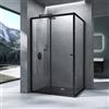 maimai Mai & Mai Box Doccia 80x120x190cm, Box Doccia a Soffietto Cabina Bagno in Cristallo Trasparente con Porta Scorrevole Box Cabina Doccia Nero Ravenna16L K