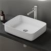 doporro Lavabo da Appoggio in Ceramica Lavabo Bagno Rettangolare Lavandino con Bordo Sottile 50x40x13,5 cm Bianco Lucido Lavamani Lavello senza Foro Rubinetto per Guardaroba Bagno Brüssel106