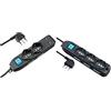 Electraline 62095 Multipresa 6 Posti 2 Polivalenti Schuko 4 Bivalenti 10/16A 2 Prese Usb 2.1A -Cavo 1,5 M, Nero & 62019 Multipresa 9 Posti 3 Polivalenti Schuko 10/16A + 6 Bivalenti 10/16A-Cavo