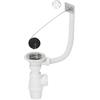 Wirquin 30724013 - Kit scarico lavello 1 vasca, 60 con bonde, sifone e troppo pieno, bianco