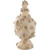 GILDE Oggetto decorativo Seychelles in resina - altezza 50 cm - anfora - finitura bianca anticata - motivo corallo e conchiglie
