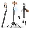 ULANZI TT23 165 cm Bastone selfie a tracciamento automatico del volto, Cavalletto per smartphone con base a 4 piedi, Rotazione 360°, Telecomando wireless, Compatibile con iOS, Android, Action Cam