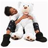 bananair Orsacchiotto gigante di peluche (da 100 cm a 340 cm), 5 colori disponibili (beige, grigio, marrone, bianco, rosa), enorme orsacchiotto come regalo di Natale. (Bianco, 100 cm).