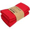 INFEI Tovaglioli di stoffa in e lino tinta unita - Set di 12 (40 x 40 cm) - per eventi e uso domestico (rosso)