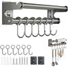 lemgyiamz Porta Scottex da Parete, Barra Portautensili Cucina, Porta Rotolo da Cucina, Appendi Strofinacci Cucina con 6 Ganci, Mensole da Muro Ganci Acciaio Inox Forabile, 30cm, Grigio